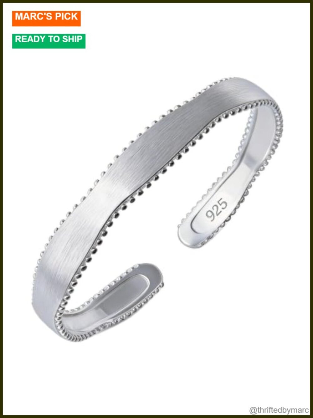 Sterling Silver Stackable Bracelet Open Cuff Bangle for Women